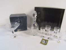 Stuart Crystal bonbon dish & Bohemia Crystal decanter and glasses