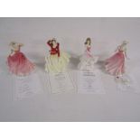 4 Royal Doulton figurines, 'Ellen' - 'Alice' - 'Sophie' and 'Chloe', all ladies of a year - with