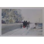 Framed Amish / Mennonite limited edition print 'Winter in Waterloo county' by Earl Reinink (