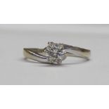 9ct white gold & diamond solitaire ring, marked 0.50ct, size L