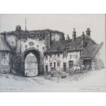 R B Woodhouse etching 'The Landgate' Rye - limited edition from only 100 - 34cm x 28cm (including