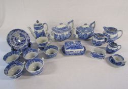 Spode Italian teacups & saucers, jugs, butter dish etc