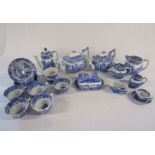 Spode Italian teacups & saucers, jugs, butter dish etc