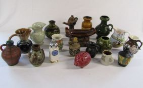 Selection of mixed ceramics, to include Austrian pottery, Golden Osaka, oil burner,