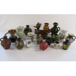 Selection of mixed ceramics, to include Austrian pottery, Golden Osaka, oil burner,