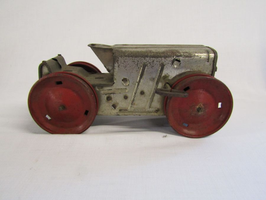 Louis Marx & Co wind up tin tractor - Mettoy Dunlop Fort tin truck with figure - Triang trains R55/ - Image 10 of 18