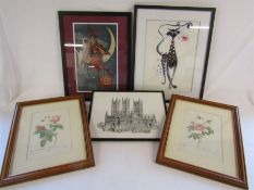 5 prints/pictures to include Lincoln Cathedral by John Bangay