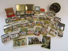 Large selection of various stamps and vintage tins