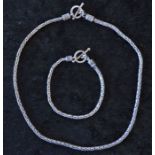 Surati silver rope necklace & bracelet