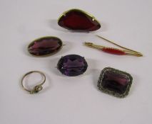 Collection of brooches and ring