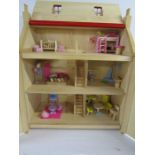 Pintoy Dolls house with furniture and figures