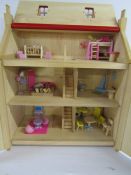 Pintoy Dolls house with furniture and figures