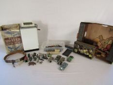 Mixed vintage toys -Hilltoy figures - child's Hoover washing machine - Dinky toys - 1970's Girl
