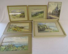 Selection of watercolours by  J.C Hulford (some unframed) & one other