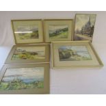 Selection of watercolours by  J.C Hulford (some unframed) & one other