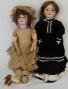 Bisque socket head doll marked S & W (Strobel & Wilkin) 120 Made in Germany on composition