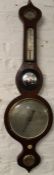 19th century mahogany onion top barometer with thermometer