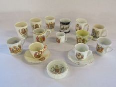 Selection of Coronation mugs and trinket dish