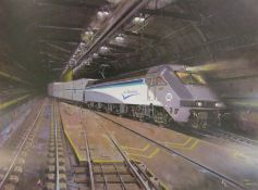 'The Eurotunnel' Commemorative Limited Edition Print - with certificates and card border - approx.
