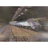 'The Eurotunnel' Commemorative Limited Edition Print - with certificates and card border - approx.