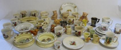 Selection of vintage nursery china including Sooty beaker & egg cups