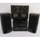 Technics stereo SA-X800L with speakers SB-F800 and Kenwood speakers