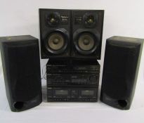 Technics stereo SA-X800L with speakers SB-F800 and Kenwood speakers