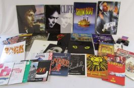 Selection of theatre programmes, Cats, Phantom of the opera, Oliver etc & a pair of Cliff Richard