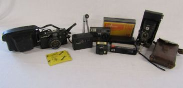 Selection of cameras to include Olympus-35 sp & Kodak No.2 Folding Autographic Brownie No-A120