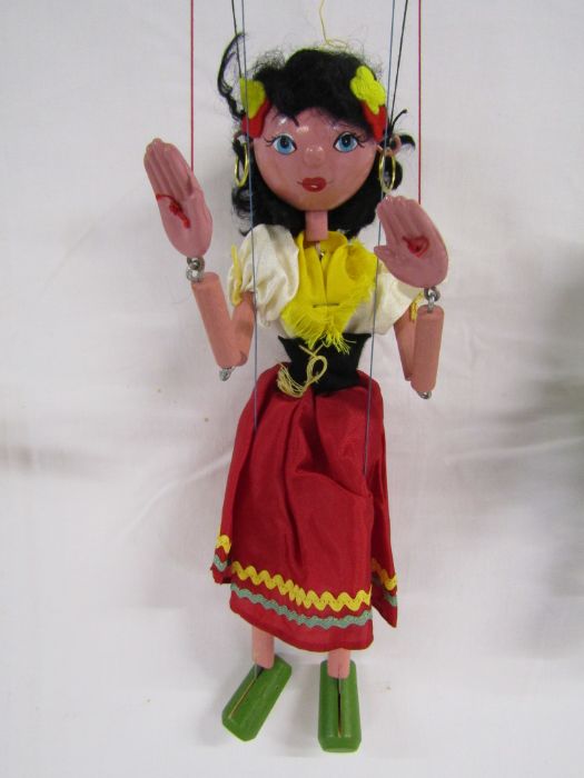 Pelham Puppets to include Baby Dragon, Gypsy Girl and a boy, all with coloured strings - Image 4 of 7