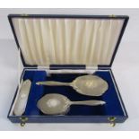 Silver dressing table set Birmingham Broadway & Co 1987, the comb is dated 1986 - no engraving