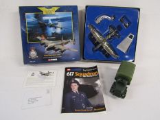 Corgi 'Operation Chastise' avro lancaster 47304, book and us army toy truck