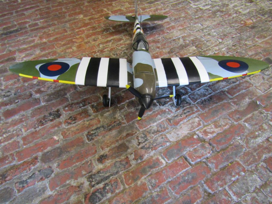 Large battery remote control 'Spitfire' aeroplane - measures approx. 45" long with a wingspan of - Image 6 of 9