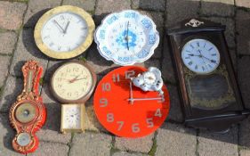 Various clocks & a barometer