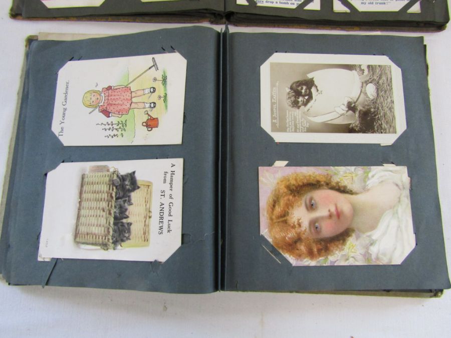 Vintage postcard albums with postcards most written on, albums aren't full but have a good - Image 3 of 7