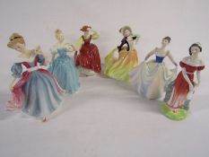 Collection of 6 Royal Doulton figurines to include, 'Amy' 'Enchantment' Buttercup' ' Autumn Breezes'