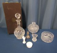 Collection of crystal, cut glass and coal port