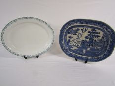 Regalia large meat plate and blue & white meat plate