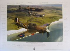 'Battle of Britain Memorial Flight over Beachy Head' with signed surround and Berlin Airlift '