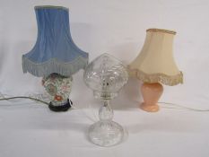 Table lamps - Chinese style, glass and one other