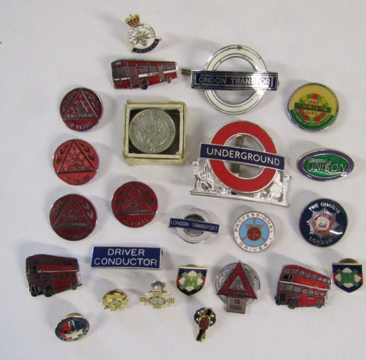 Collection of London underground, London Transport and other badges and pins, long service badges - Image 2 of 6