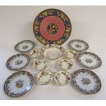 Minton 'Rotique' Charger approx. 15" (stand not included) - Set of 6 Persian plates (one damaged)