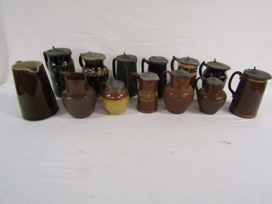 Collection of pewter lidded jugs and others - Image 3 of 4