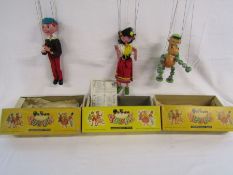 Pelham Puppets to include Baby Dragon, Gypsy Girl and a boy, all with coloured strings