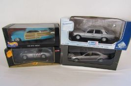 Large diecast cars, Mercedes S-class, Maisto Mercedes Benz 300 slr, Revell Mercedes Benz 450 SEL and