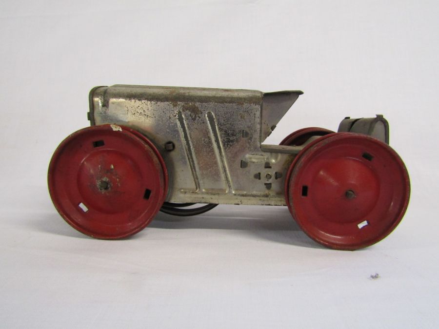 Louis Marx & Co wind up tin tractor - Mettoy Dunlop Fort tin truck with figure - Triang trains R55/ - Image 6 of 18