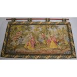 Hanging wall tapestry of an outdoor dancing scene. 105cm by 63cm