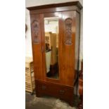 Victorian mahogany wardrobe Ht 199cm D 47cm L 101cm