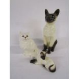 3 Beswick cats to include a large Siamese