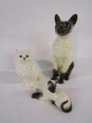 3 Beswick cats to include a large Siamese